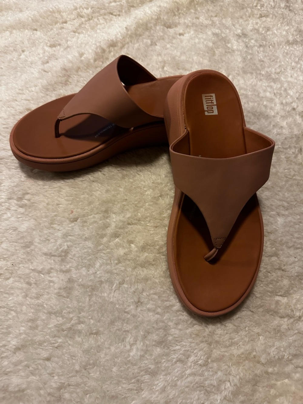 Fitflop Women's Brown Platform Thong Sandals